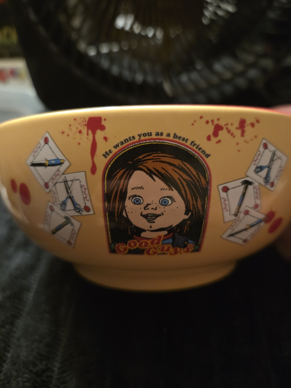 Yellow Ceramic Game Bowl